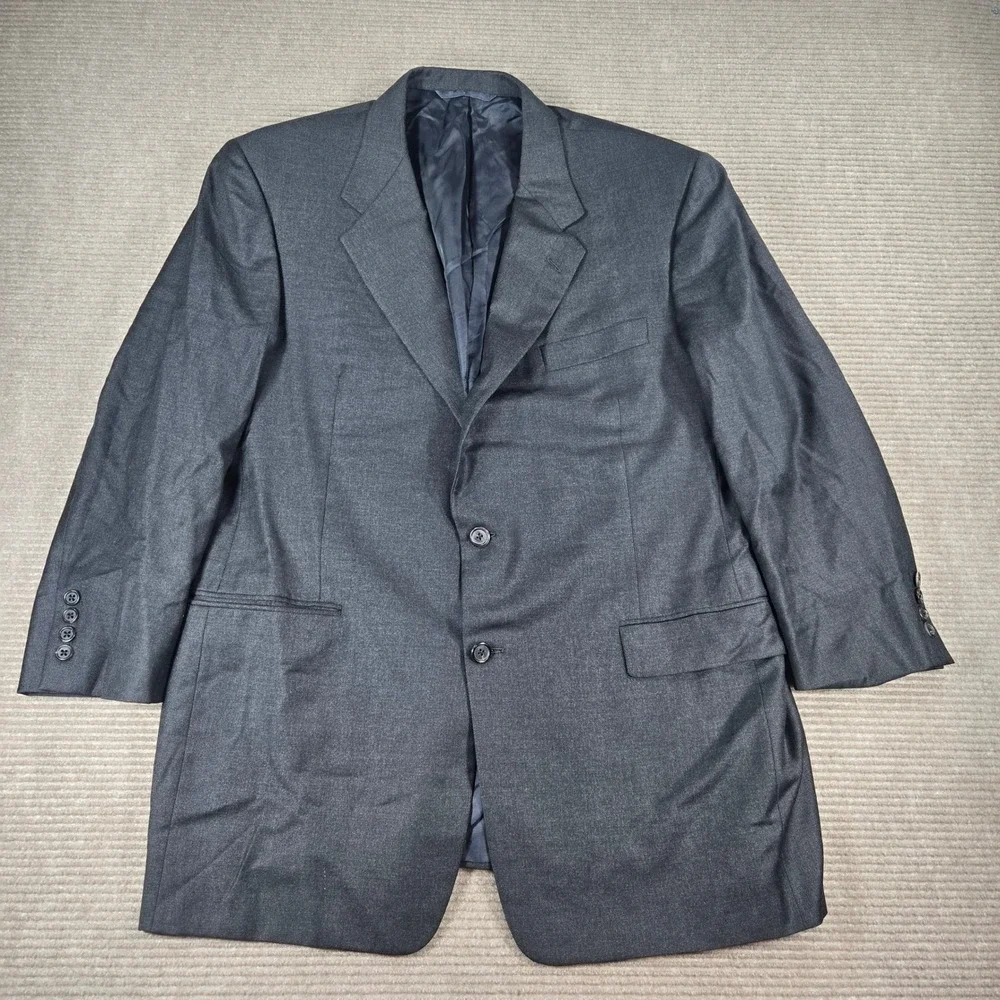 Hickey Freeman Mens 44 Reg Gray Wool Boardroom Two‎ Button Blazer Sport Coat